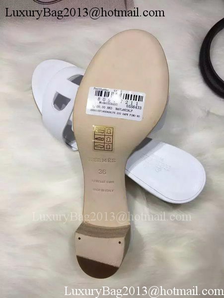 Hermes Slippers Leather HO681 White