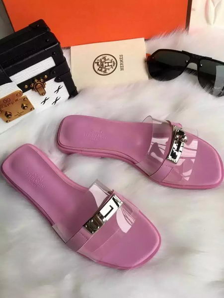 Hermes Slippers Leather HO687 Pink