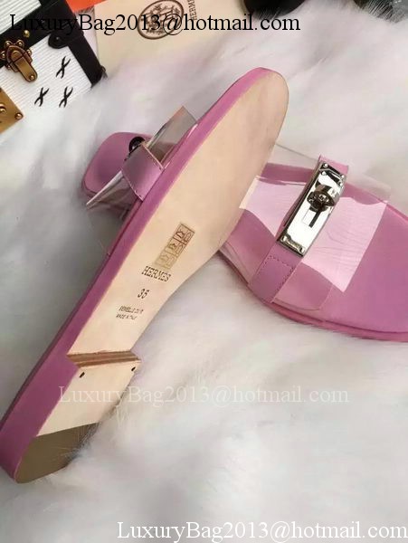 Hermes Slippers Leather HO687 Pink