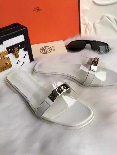 Hermes Slippers Leather HO687 White