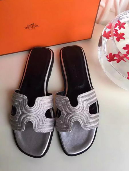 Hermes Slippers Leather HO698 Grey