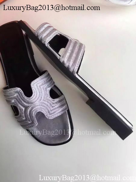 Hermes Slippers Leather HO698 Grey