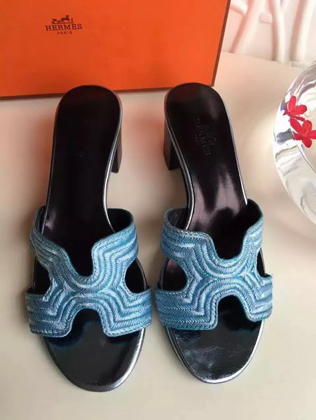 Hermes Slippers Leather HO703 Blue