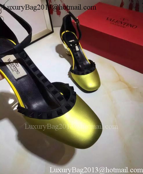 Valentino 70mm Leather Pump VT799 Gold