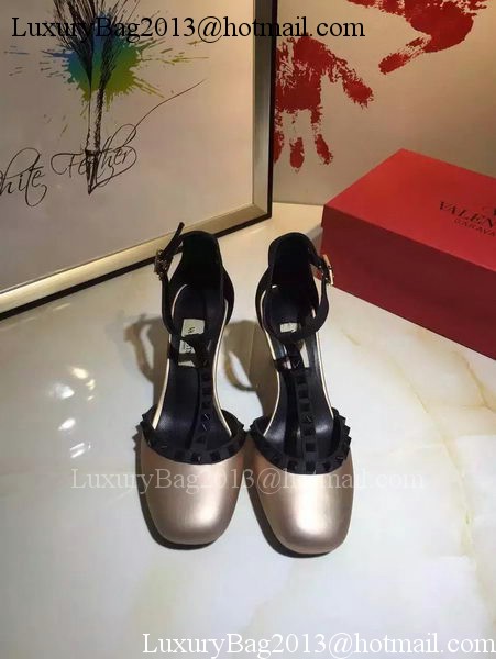 Valentino 70mm Leather Pump VT799 Light Gold