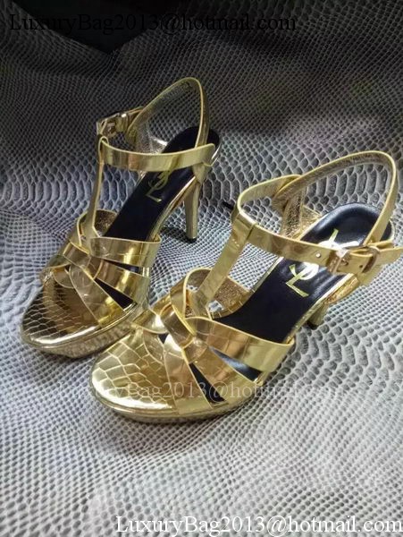 Yves Saint Laurent 20mm Platform 130mm Sandal YSL304 Gold