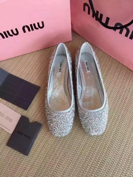 miu miu Ballerina Leather MM437 Silver