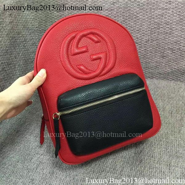 GUCCI Soho Leather Chain Backpack 431570 Red