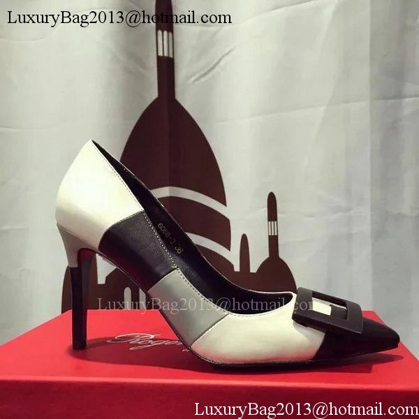 Roger Vivier Leather 90mm Pump RV323 White&Black