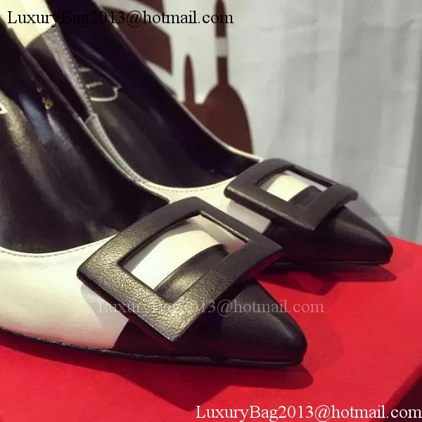 Roger Vivier Leather 90mm Pump RV323 White&Black