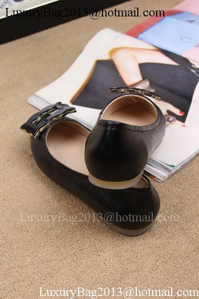 Roger Vivier Leather Ballerina Shoe RV319 Black