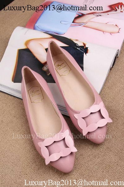 Roger Vivier Leather Ballerina Shoe RV319 Pink