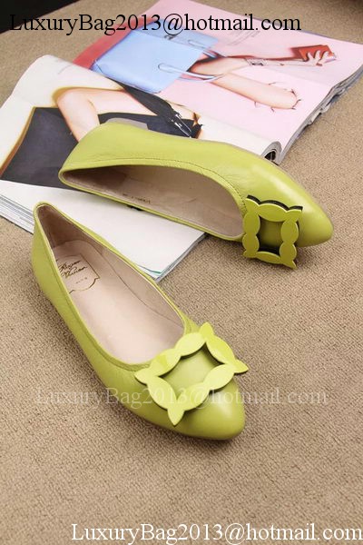 Roger Vivier Leather Ballerina Shoe RV319 Yellow