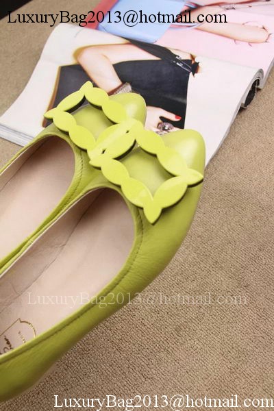 Roger Vivier Leather Ballerina Shoe RV319 Yellow