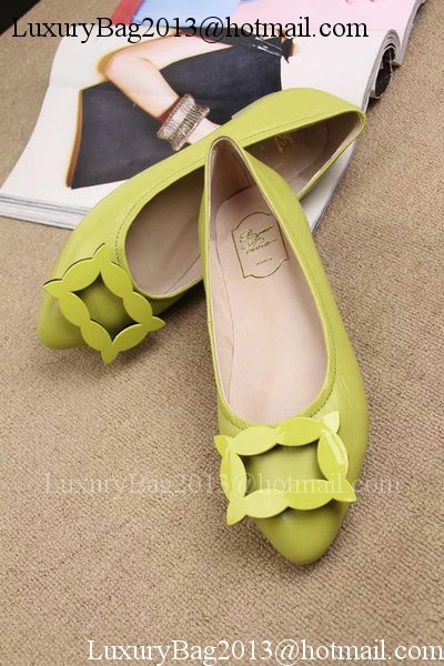 Roger Vivier Leather Ballerina Shoe RV319 Yellow