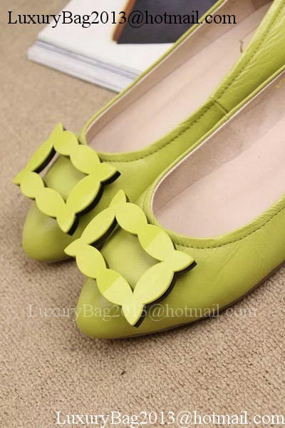 Roger Vivier Leather Ballerina Shoe RV319 Yellow