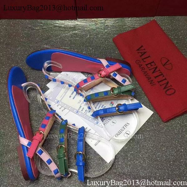 Valentino Leather Sandal VT813 Blue