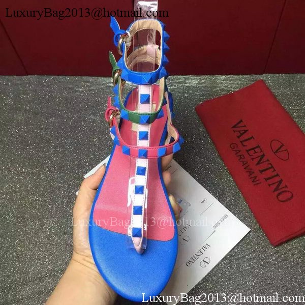 Valentino Leather Sandal VT813 Blue