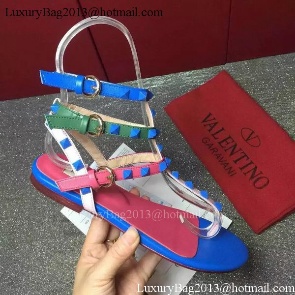 Valentino Leather Sandal VT813 Blue