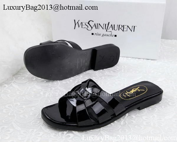 Yves Saint Laurent Patent Leather Slipper YSL287 Black