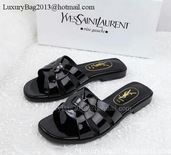 Yves Saint Laurent Patent Leather Slipper YSL287 Black