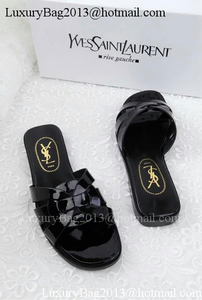 Yves Saint Laurent Patent Leather Slipper YSL287 Black