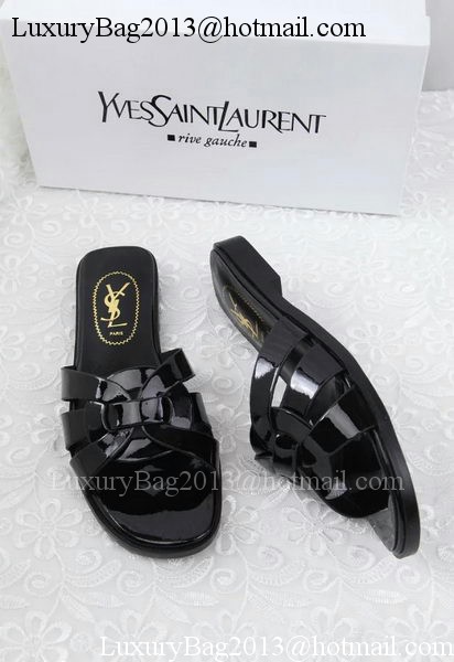 Yves Saint Laurent Patent Leather Slipper YSL287 Black