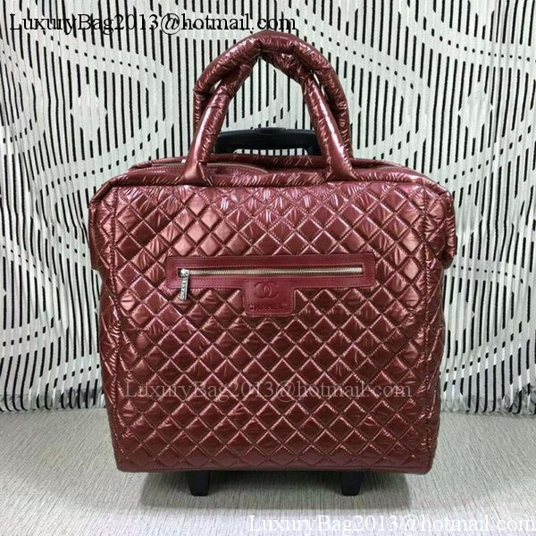 Chanel CoCo Nylon Trolley A33045 Burgundy