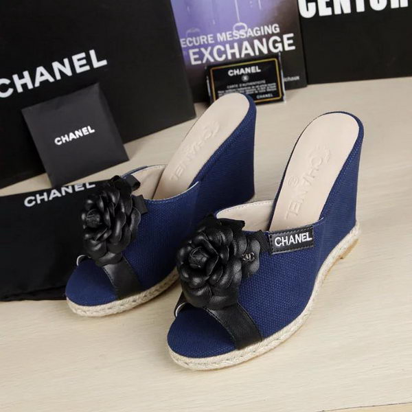 Chanel 90mm Leather Wedge CH1772 Blue