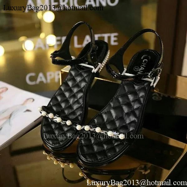 Chanel Leather Sandal CH1754 Black