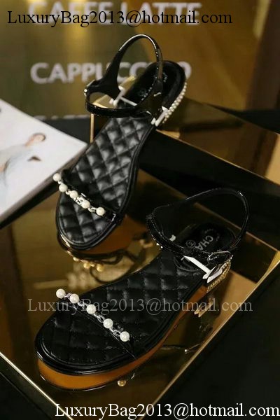Chanel Leather Sandal CH1754 Black