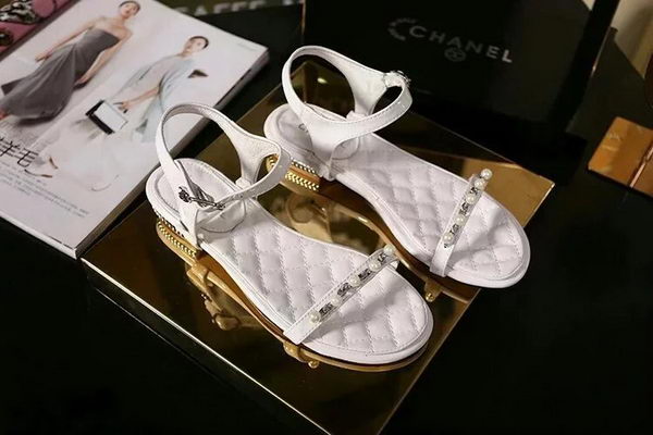 Chanel Leather Sandal CH1754 White