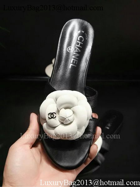 Chanel Slipper Leatehr CH1727 Black