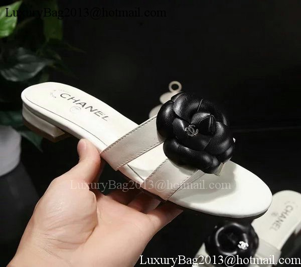 Chanel Slipper Leatehr CH1727 White