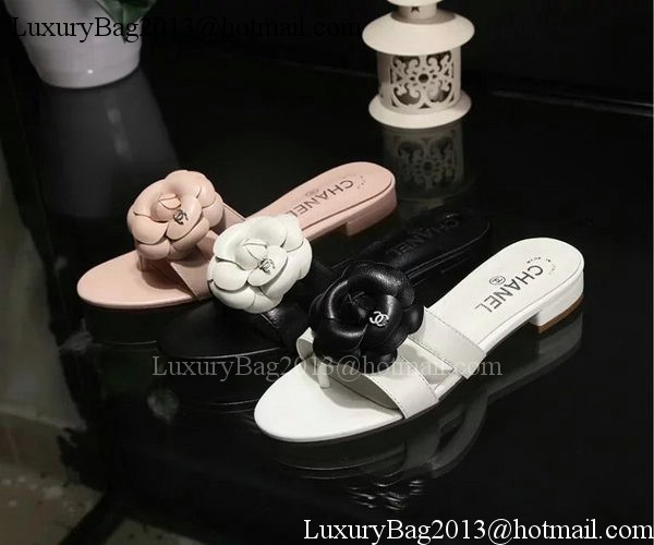 Chanel Slipper Leatehr CH1727 White