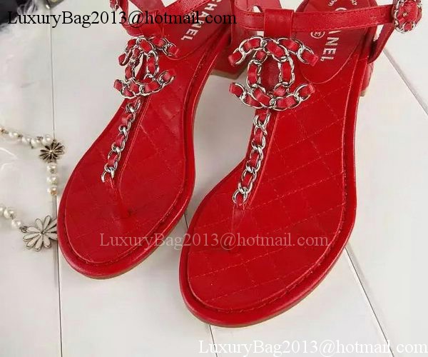 Chanel Thong Sandal CH1775 Red
