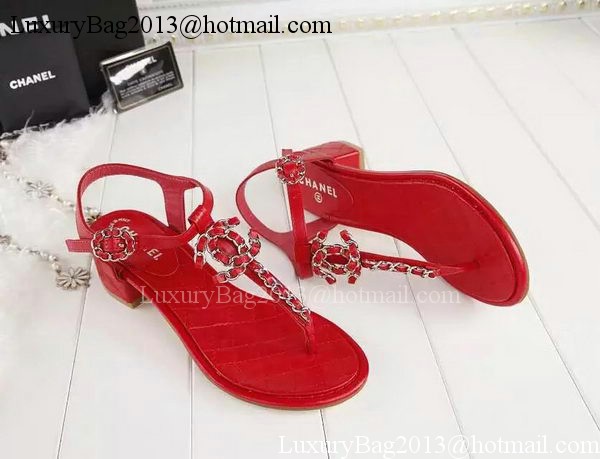 Chanel Thong Sandal CH1775 Red
