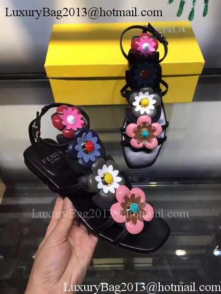 Fendi Leather Sandal FD132 Black