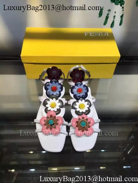 Fendi Leather Sandal FD132 White