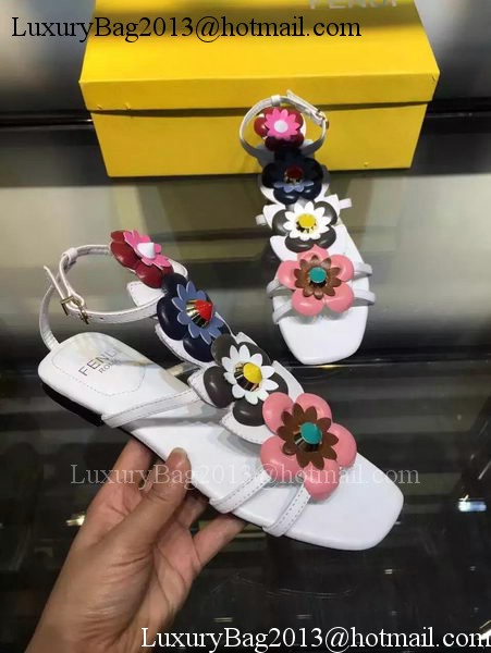 Fendi Leather Sandal FD132 White