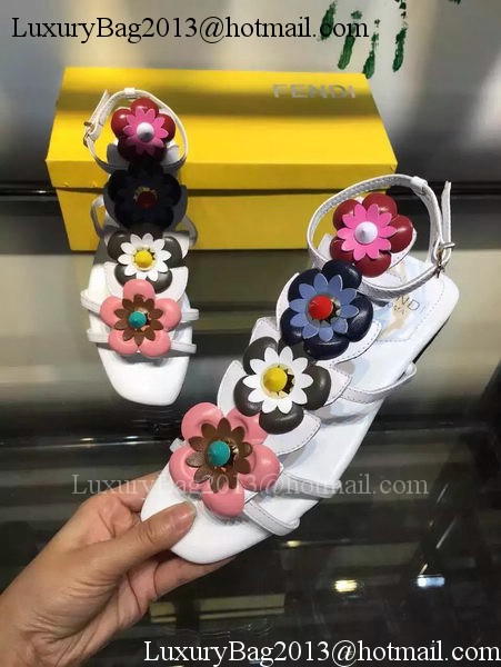 Fendi Leather Sandal FD132 White