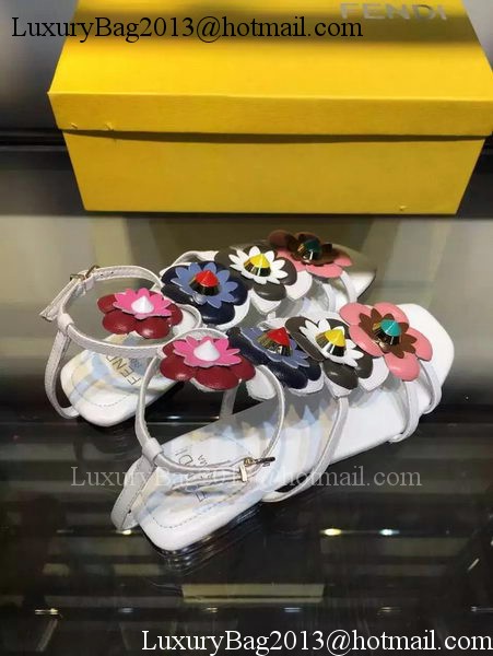 Fendi Leather Sandal FD132 White