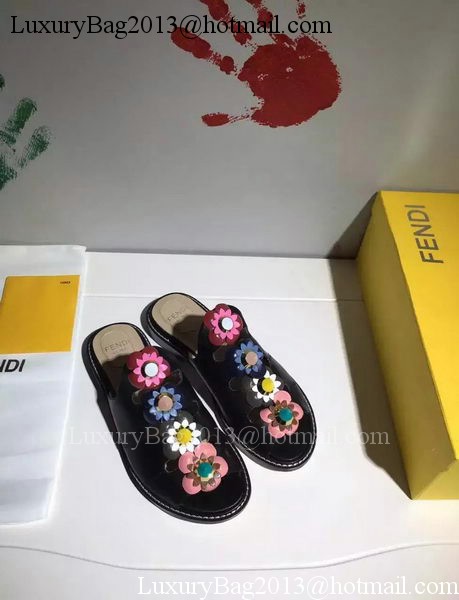 Fendi Slipper Leatehr FD130 Black