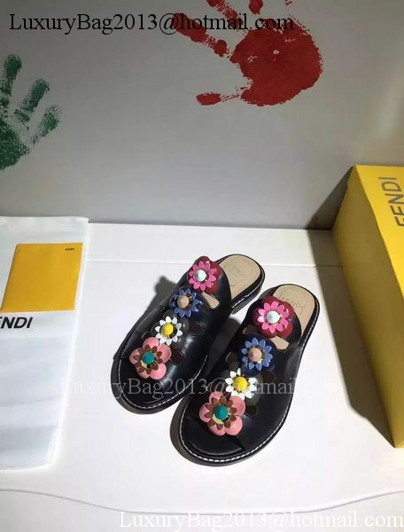 Fendi Slipper Leatehr FD130 Black