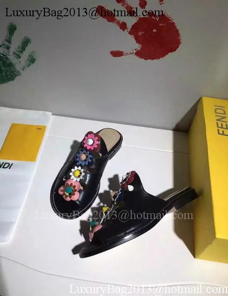 Fendi Slipper Leatehr FD130 Black