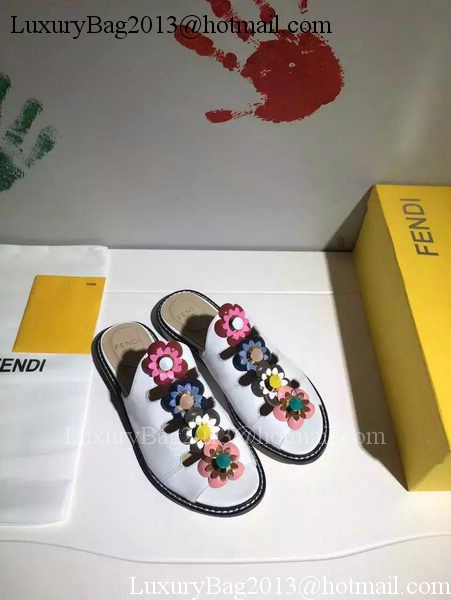 Fendi Slipper Leatehr FD130 White