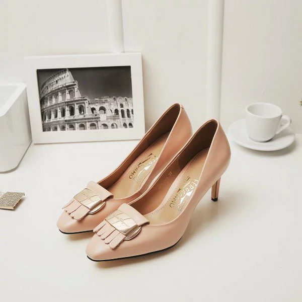 Ferragamo 70mm Pump Leather FL891 Apricot