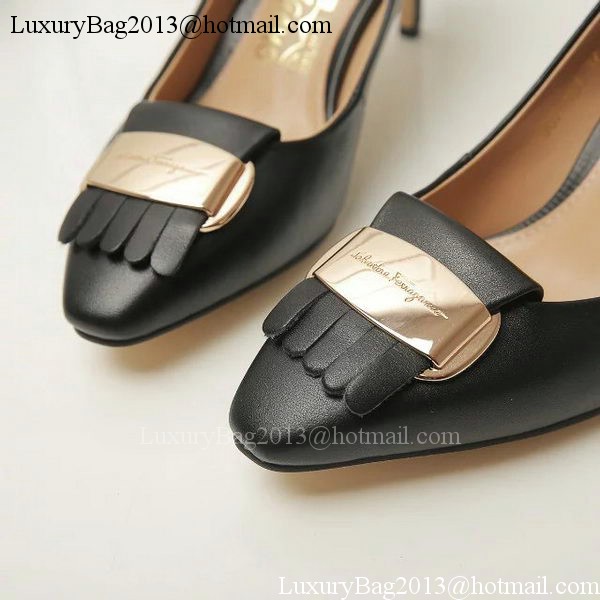 Ferragamo 70mm Pump Leather FL891 Black