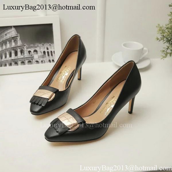 Ferragamo 70mm Pump Leather FL891 Black