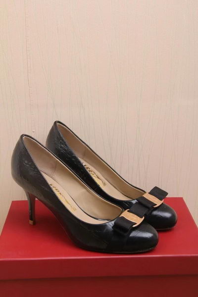 Ferragamo 80mm Pump Leather FL687 Black